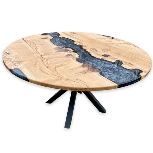 Burred Oak Circular River Table & Lazy Susan