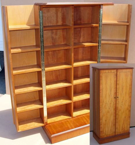 Fold Out BluRay Storage Cabinet in Yew