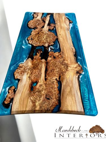 Wild Elm & Ocean Art River Dining Table