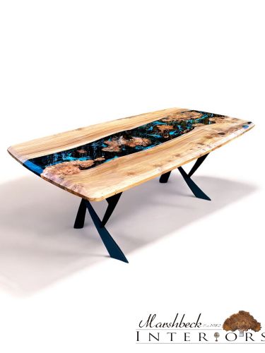 Burr Elm Islands River Dining Table