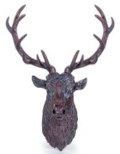 Bronze Effect Wall Mounted Stag