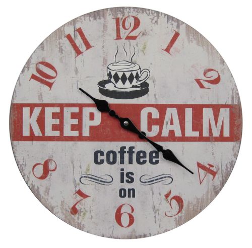Keep Calm Coffee is on Wall Clock