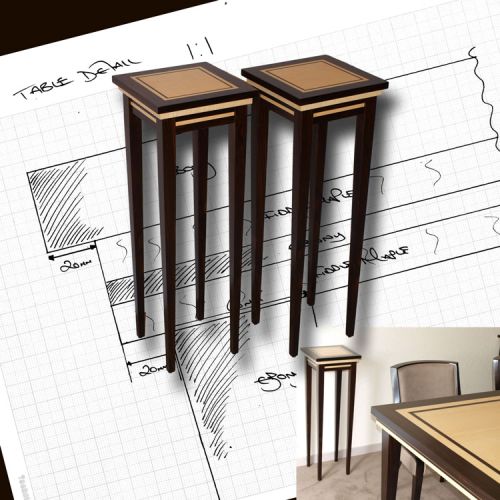 Ebony & Maple Deco Lamp Stands