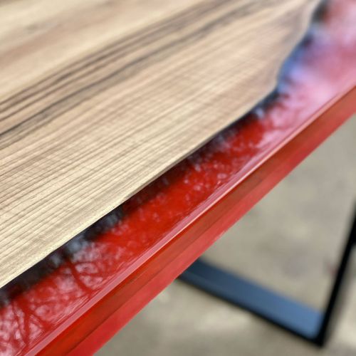 Walnut & Red Lava River Desk