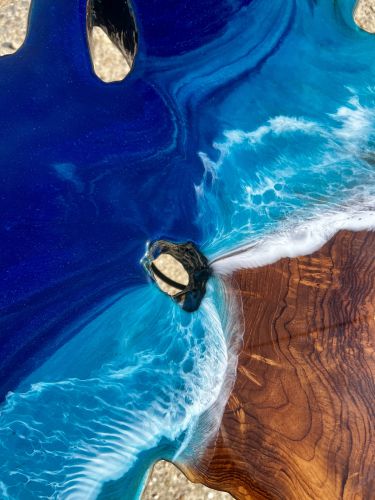 Teak & Ocean Art Coffee Table