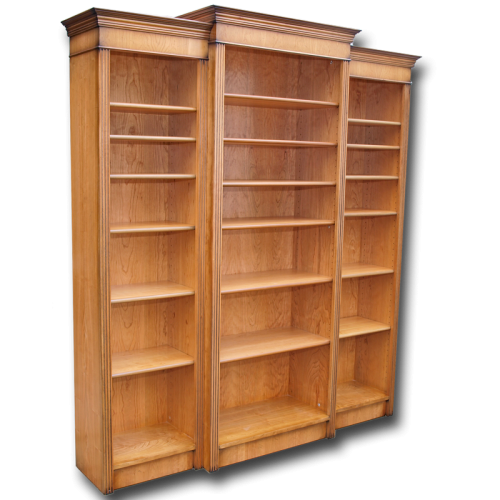 Antique Reproduction Breakfront Triple Bookcase