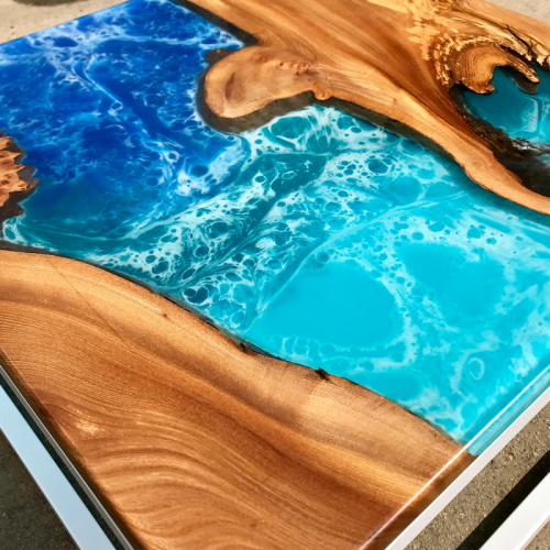 Elm Coastal Resin River Coffee Table 1