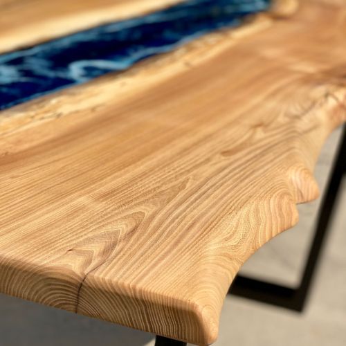 Live Edge Elm & Deep Sea River Table