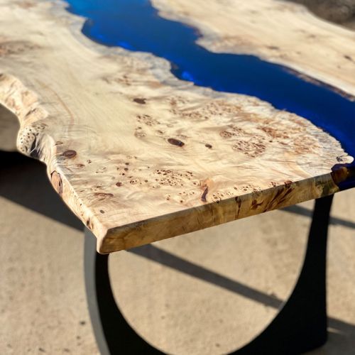 Marshbeck Mappa Burr Live Edge River Dining Table Marshbeck