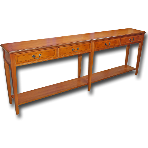 Extra Long Sheraton Hall Table in Yew Wood