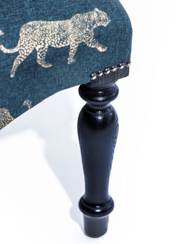 Gold Leopard on Teal Button-back Occasional Chair