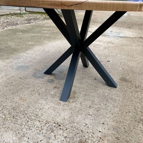 Burred Oak Circular River Table & Lazy Susan