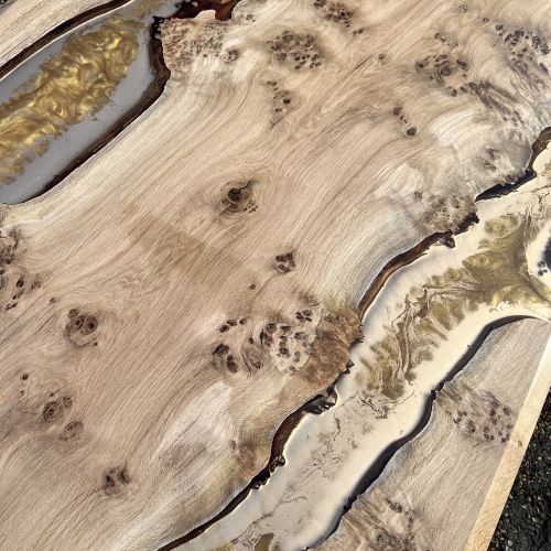 Molten Gold Burr Oak River Dining Table