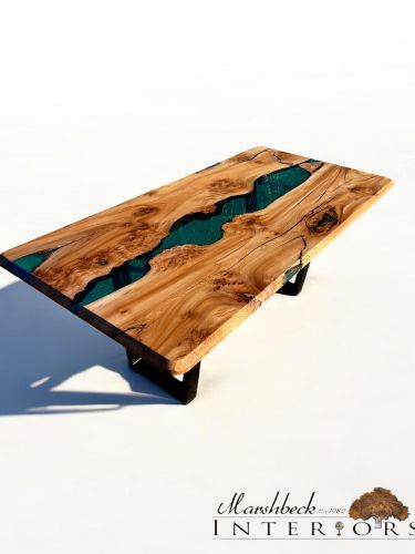 Elm & Clear Blue River Dining Table