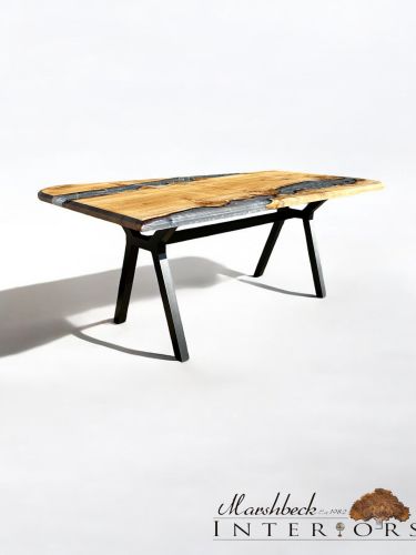 Oak & Silver Pearl River Dining Table