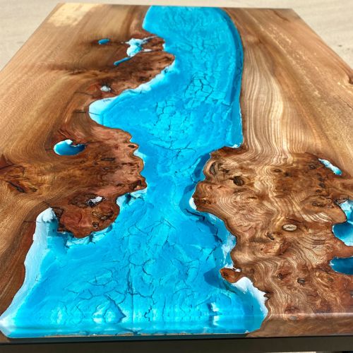 Cracked Glacier Elm & Resin Coffee Table