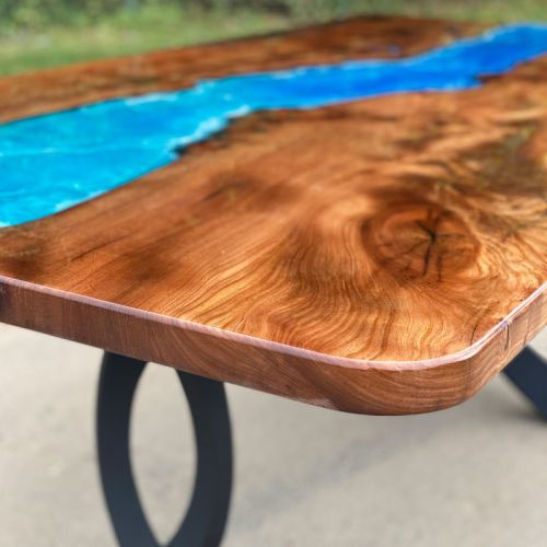 Elm & Ocean Resin Dining Table Gloss Finish