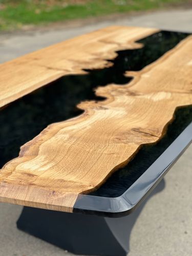 Oak & Black River Dining Table