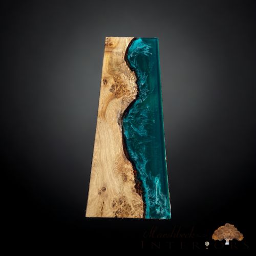 Oak & Ocean Green Resin Console Table