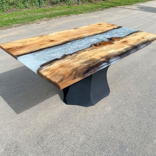 Elm River Dining Table Grey Pearl