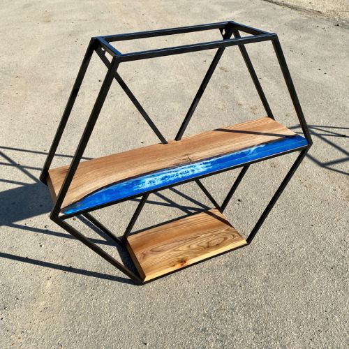 Hex Wall Shelf with River Shelves