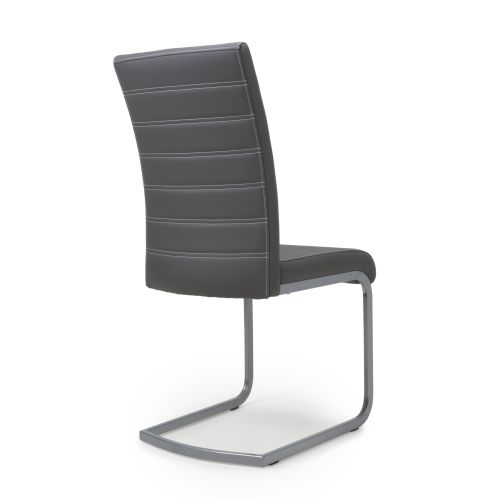 Callisto Dining Chair, Grey Leather Effect