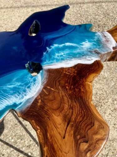 Teak & Ocean Art Coffee Table