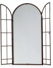 Antique Iron Large Arch Metal Window Mirror
