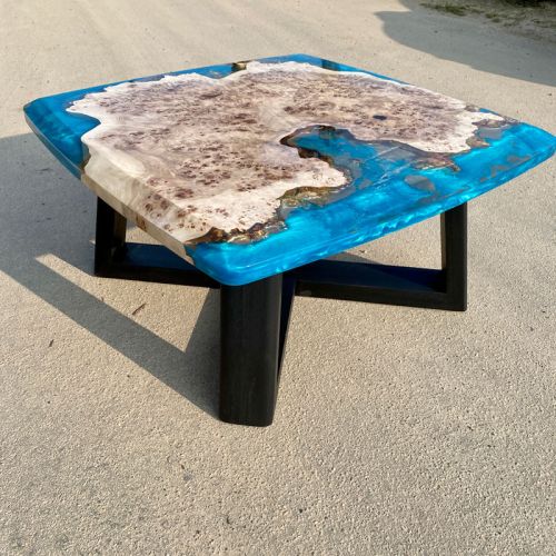 Mappa Burr River Coffee Table Blue Gold