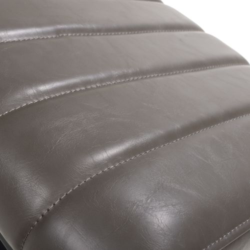 Archer Leather Effect Bench, Grey