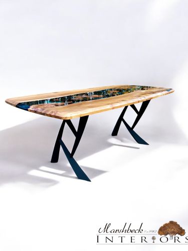 Burr Elm Islands River Dining Table