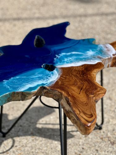 Teak & Ocean Art Coffee Table