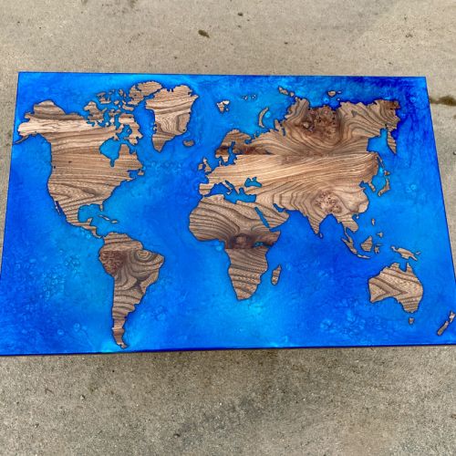 World Map Elm & Resin Coffee Table