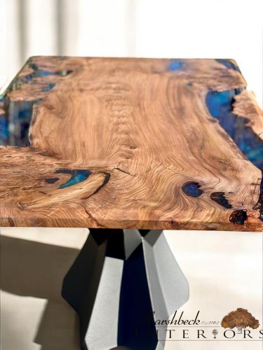 Ancient Elm & Multi Blue River Dining Table