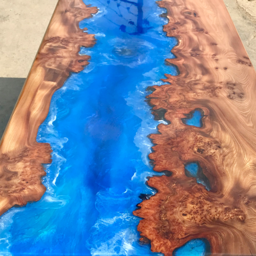 Elm Resin River Whirlpool Dining Table