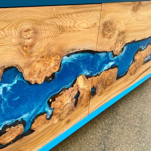 River Sideboard Elm & Ocean Art Custom Paint