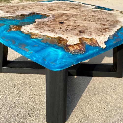 Mappa Burr River Coffee Table Blue Gold