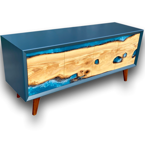 Contemporary Media Unit/Low Sideboard with Olive River Doors