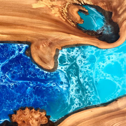 Elm Coastal Resin River Coffee Table 1