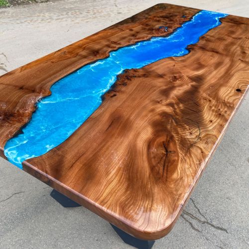 Elm & Ocean Resin Dining Table Gloss Finish