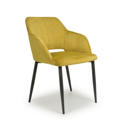 Nero Brushed Lime Gold Velvet Dining Chair