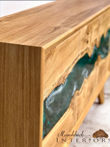 River Sideboard Oak & Lagoon Blue