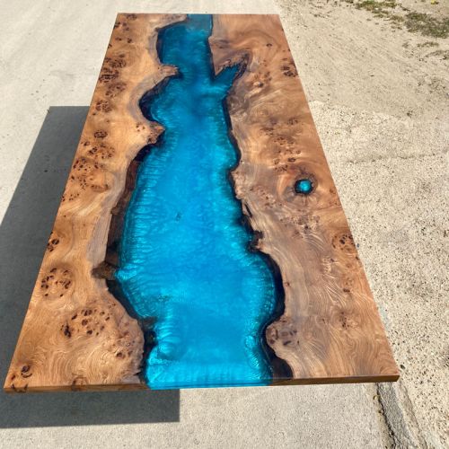 Character Elm Reef Blue Resin Dining Table