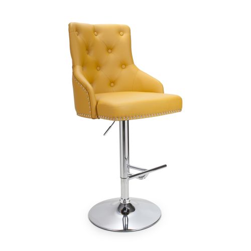 Rocco Leather Effect Bar Stool, Yellow