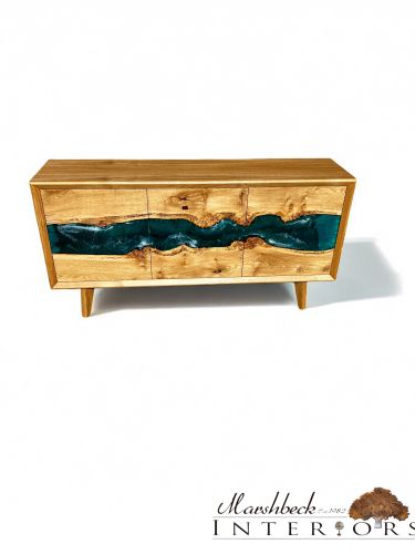 River Sideboard Oak & Lagoon Blue