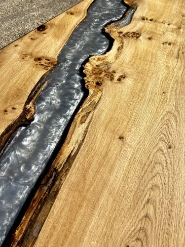 Oak & Silver Pearl River Dining Table