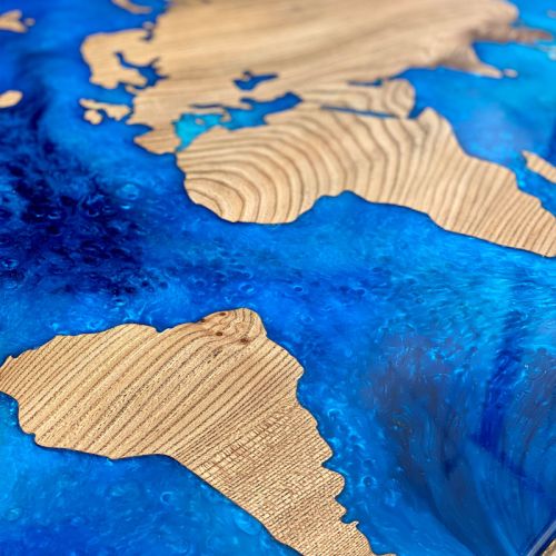 Elm & Resin World Map Coffee Table