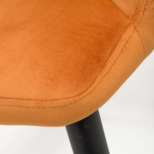 Nero Brushed Burnt Orange Velvet Dining Chair