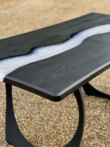 Black Oak & Ghost Blue River Dining Table