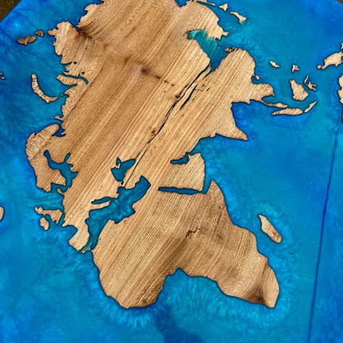 Elm World Map Dining Table or Desk